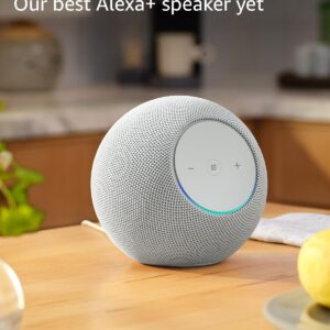Amazon Echo Studio (newest model), Immersive spatial audio and Dolby Atmos, Designed for Alexa+, Glacier White